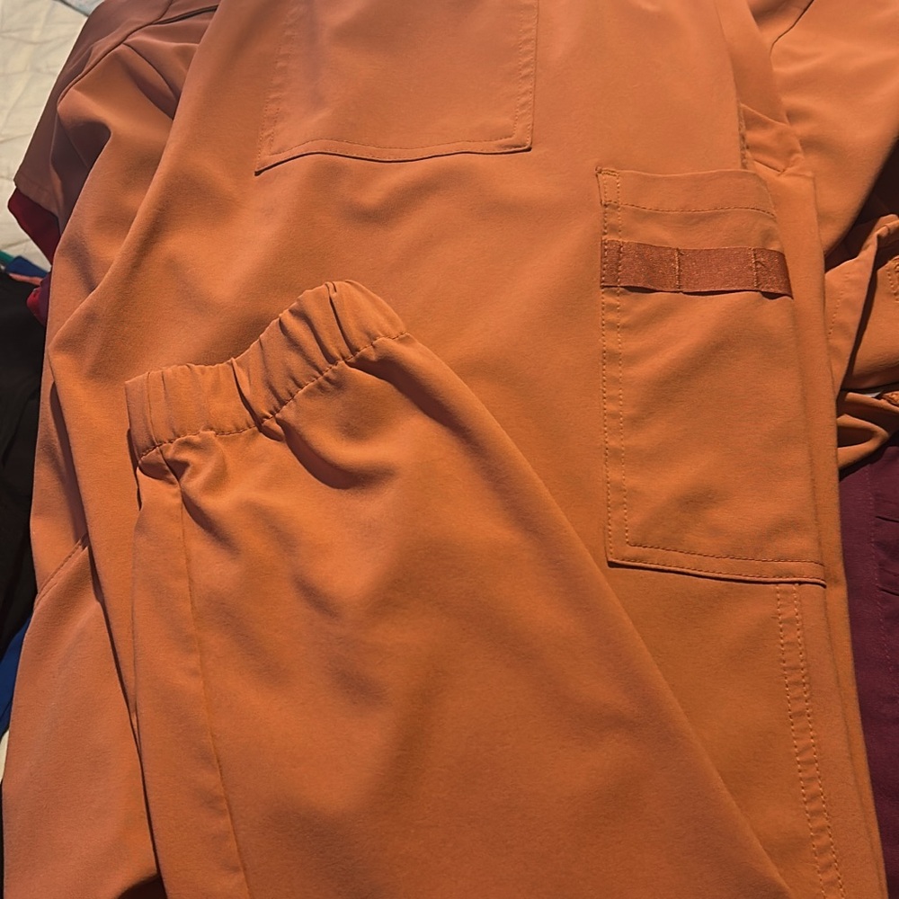Med Couture Women's Scrub Set in Rust Orange